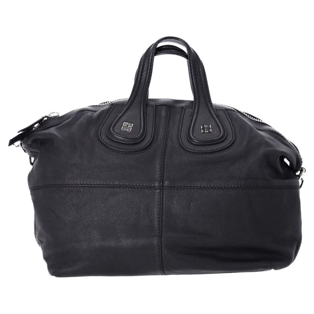 Givenchy Large Nightingale Satchel Handbag in Black Goatskin Leather
